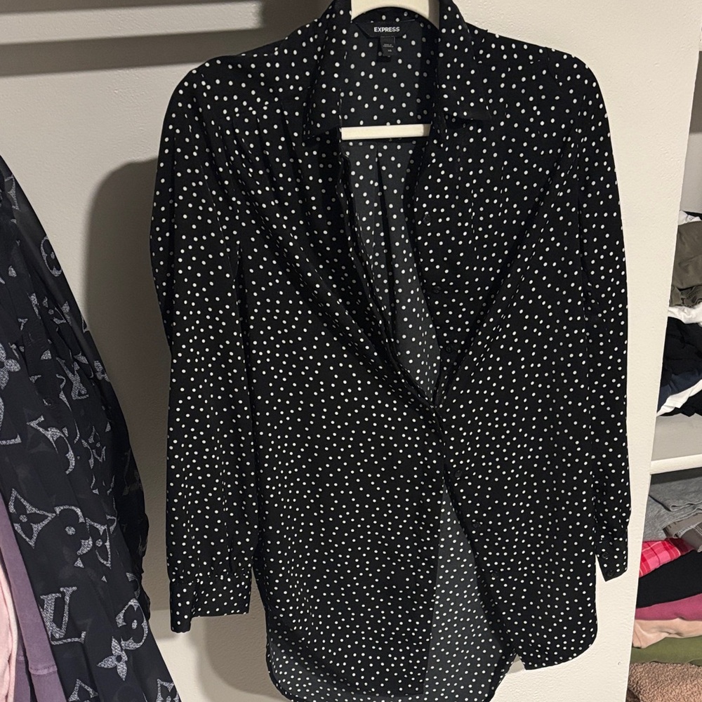 Express Polka Dot Button Up